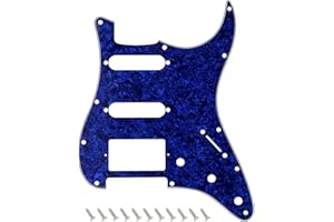 Banworks 4 Ply Strat HSS Pickguard 11-Hole Electric Guitar Pickguard SSH Scratch Plate for USA/Mexican Modern Style Standard Stratocaster ST JT/HB-02 Blue Pearl