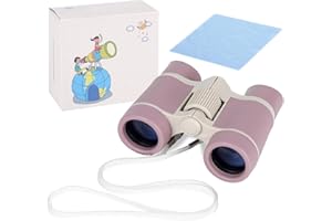 GLAITC Prismaticos Niños, Prismaticos Infantiles, Binoculares Pequeños, Binoculares HD, Juguetes Al Aire Libre Regalos para Niños de 3-12 Años, Observación de Aves Excursiones Aprendizaje Senderismo (Morado)