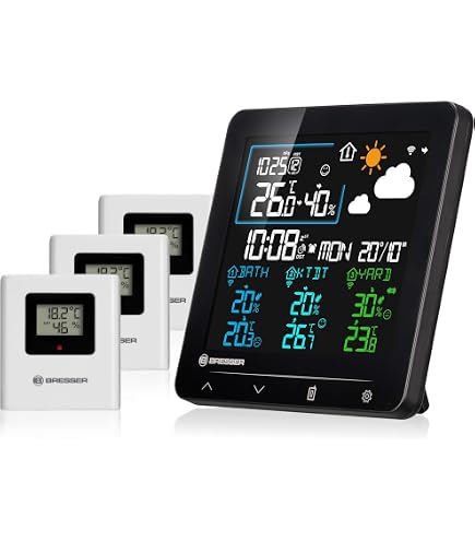 Station Météo Connectée Avec écran LCD Couleur & 3 Capteurs Extérieurs - App Tuya/Smart Life - Alarme, Réveil