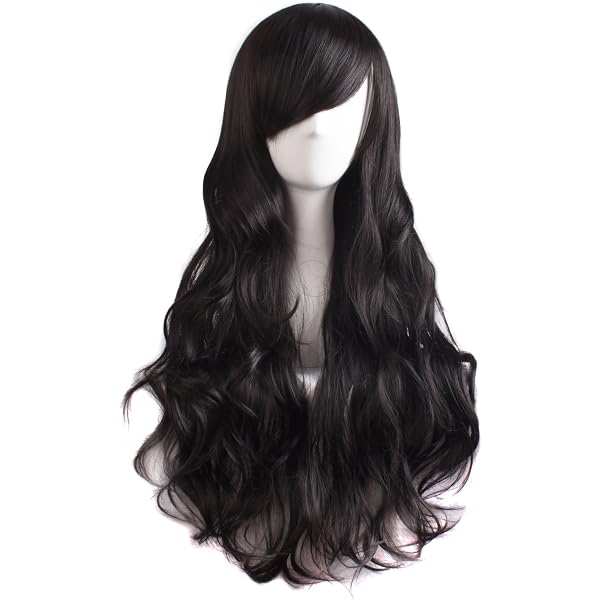 WIG ME UP Party-Perücke – Lang, Gewellt, Mit Pony In Schwarz-rot | Karneval & Cosplay