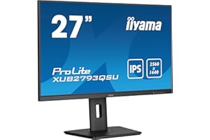iiyama Prolite XUB2793QSU-B7 68,6cm 27" IPS LED-Monitor WQHD 100Hz HDMI DP USB3.2 Slim-Line Höhenverstellung Pivot Adaptive Sync schwarz