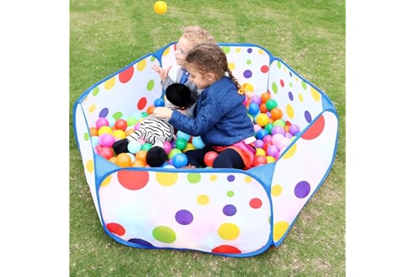 EocuSun 1M Piscine à Balles Pliable Portable Hexagonal Aire de Jeux Tente de Jeu pour Enfants avec Sac de Rangement (Balles Non Comprises)