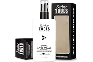 BARBER TOOLS WWW.BARBER-TOOLS.COM Baume après rasage 80ml - Pour l'entretien et le soin de la peau - FABRIQUE EN FRANCE ✮ BARBER TOOLS ✮