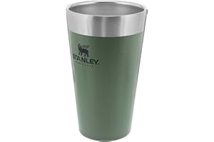 STANLEY Adventure Stacking Beer Pint 0.47L - Travel Mug Keeps Drinks Cold for 4 Hours - Stainless Steel Thermal Cup - Stacks Infinitely - Double Wall Vacuum Insulation - Dishwasher Safe - Green