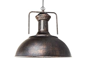 FRIDEKO HOME Lampa wisząca, do jadalni, vintage, imitacja rdzy, industrialna, Ø 40 cm szerokości, do salonu, retro, lampa sufitowa, czarna, lampa do jadalni, kuchni, rustykalna