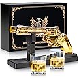 LUXULISH Whiskey Gun Decanter Sets for Men, Liquor Decanter Set with Two Shot Glasses, Cool Birthday Anniversary Stuff Gifts for Him, Dispenser for Liquor Vodka