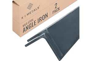 K I Metals Mild Steel Angle Iron - 3000mm Length x 40mm Width x 40mm Height x 5mm Thickness, Durable & Weldable Equal Angle Steel Bar for Construction Structural Support & DIY Projects | 2PK