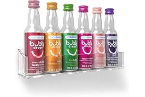 GALVANOX Soporte acrílico para SodaStream Bubly Drops – Organizador de sabores de montaje en encimera/pared (muestra 6 botellas)