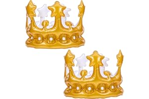 Abeillo Lot de 2 couronnes gonflables, couronne d'anniversaire gonflable, accessoire de costume de carnaval pour enfants et adultes, décoration d'anniversaire