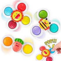 Tourni Baby 3 Jouets De Bain Tournants Avec Ventouses - Animaux Abeille, Papillon, Coccinelle