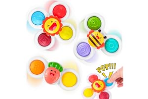 Muyohix Badleksaker För Baby 1-åring, 3-Pack Snurrande Leksaker Med Sugkoppar, Sensoriska Leksaker