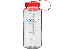 Nalgene Sustain Tritan BPA-Free Water Bottle Made with Material Derived from 50% Plastic Waste, 16 OZ, Wide Mouth, Clear