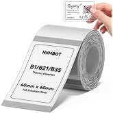 NIIMBOT Kendinden yapışkanlı termal etiketler, B1/B21/B3S etiket bandı, kağıt, okul, ev, ofis, k&uuml;&ccedil;&uuml;k işletmeler i&ccedil;in (şeffaf 