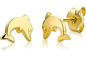 Miore Pendientes de niño y niña con oro amarillo de 9 quilates (375/1000), sin gema