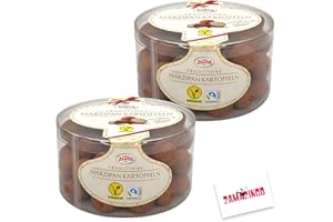 Zentis Marzipan Kartoffeln 500g | mit Kakaopuder verfeinert | Vegan und Fairtrade Schokolade verpackt inklusive Zama4zingo Karte (2er Pack)