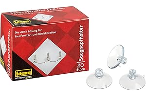 Idena 8522040 – przyssawki, 20 sztuk, przyssawki z otworem do mocowania łańcuchów świetlnych i dekoracji, idealne na Boże Narodzenie, urodziny, imprezy i wesele