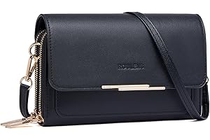 Roulens Klein Handy Umhängetasche,Damen Kleine Umhängetasche,PU Leder Crossbody Schultertasche Reisepass Handytasche mit Kartenschlitz Verstellbar Abnehmbar Schultergurt