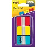 Post-it Sekmeler, 1 "D&uuml;z, Kırmızı, Sarı, Mavi, 12 Sekme/Renk, 36 Sekme/Hareket Halinde Dağıtıcı (686-RYBT)