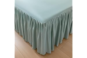 Surwin Lenzuolo con Mantovana, Classico Colore Unito Gonna per letto Antirughe, 45 cm di Altezza Lenzuolo con Angoli Antipolvere, Elastiche Mantovane Giroletto, Lenzuola (verde,200x220cm)