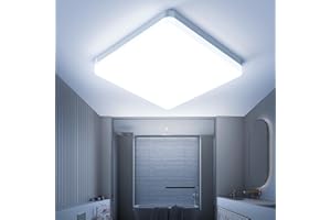 OTREN Plafón LED Moderna, 6500K Lámpara Cuadrada, IP44 Luz de Techo para Baño, Cocina, Pasillo, Balcón, Dormitorio, Ø20CM