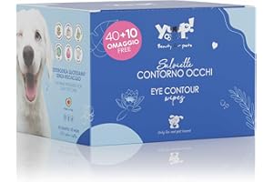 Yuup! - Salviette Contorno Occhi per Cani e Gatti, 100% Cotone, salviettine umidificate detergenti per Pulizia Occhi Cane e Gatto, 50 pz.