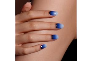 DANNI & TONI 28Pcs Semi Cured Gel Nail Wraps,Soft Self-Adhesive Gel Nail Stickers(Indigo Nights),UV/LED Lamp Required Salon-Quality Gel Nail Polish Strips,Easy Apply & Remove