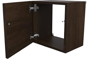 VE.CA.S.R.L. VE.CA-ITALY CUBI IN LEGNO 35x35 CM CON SPORTELLO E RIPIANO IN VETRO, IN 7 COLORAZIONI, PARETI ATTREZZATE, ARREDO DESIGN 100% MADE IN ITALY (35x35 cm SENZA ripiano in vetro, Wengè)