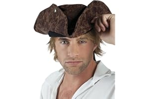 Boland 81899 - Kapelusz Pirat Neptun, Brązowy, Trójszpic z opaską na kapelusz, Nakrycie głowy, Czapka, Piraci Morza, Kostium, Karnawał, Impreza tematyczna
