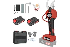 NUZEKY Forbici Potatura Elettriche-40mm Cesoie Potatura Elettriche Professionali Con 2 21V/2000 mAh Batteria-Forbici a batteria da potatura per potatura per Giardinaggio Albero da Frutta Delle Viti