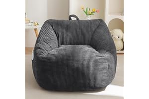 MAXYOYO Sillón Puff para Niños, Sofá Puff de Pana con Relleno de Espuma Incluido, Sillón Reclinable con Asa para Sala de Estar, para Jugar, Leer y Relajarse