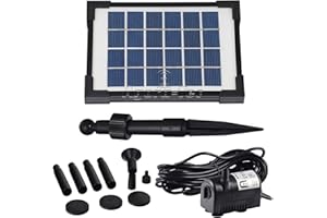 Agora-Tec® AT-2 W Pompa Solare per laghetto, 2 Watt, Hmax: 170 l/h, Altezza Fontana: 0,65 m, per laghetto da Giardino o Fontana