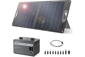 Estación de energía portátil JustNow de 630W con panel solar de 100W, fuente de alimentación de 460Wh con batería LiFePo4, generador solar para exteriores para camping y autocaravanas