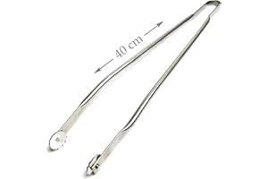 ERRCOM Grillup Pince Barbecue INOX à roulettes-Taille 40cm - pour Cuisine, Barbecue et plancha - Qualité Professionnelle - Fabriqué en France