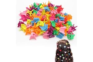 CLDURHGE 100 Pezzi Fermagli per Capelli Colorati a Fiore Mini Fermaglio per Capelli in Plastica Mollettine Piccola Clip Colorata per Bambina Capelli per Bambine, Ragazze, Donne- Colore Casuale
