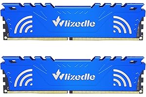 Wlizedle DDR4 3200MHz XMP 2.0 Desktop Memory RAM 16GB Kit (2x8GB) CL16 UDIMM, PC Arbeitsspeicher PC4-25600 288-Pin 1,35V Non-ECC Computer Speicher Upgrade für Rechner, Blau