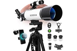 NEYLANG Telescopes for Adults Astronomy, 70mm Aperture 400mm Refractor Telescope for Kids FMC Coated-High Transmission with Smartphone Adapter Wireless Remote Tripod Astronomical Telescope for Beginner Black