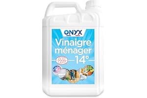 Onyx - Vinaigre Ménager 14° - Produit Nettoyant, Détartrant Concentré Multi-Surface - Dégraisser, Faire Briller - Ecocert, 100% d’Ingrédients d’Origine Naturelle, Fabrication Française - 5L