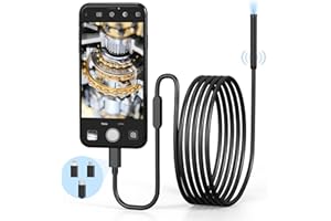 YOVOCA Endoscopio WiFi, Telecamera Endoscopica 1944P HD, Telecamera di Ispezione per Smartphone Sonda Fotocamera con 6 LED, 7,9 mm IP67 Impermeabile Compatibile con Android e iOS