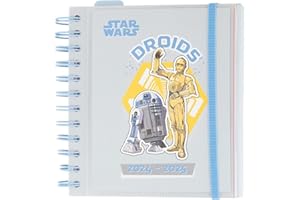 Grupo Erik Star Wars Diary 2024-2025 | Back To School 11 Months Academic Diary Day To Page | August 2024 - June 2025 | Mid Year Diary 2024-2025 With Stickers |Star Wars Gifts