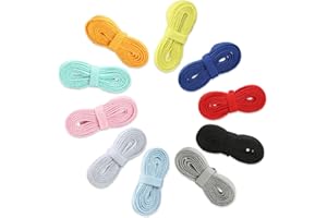TSLRSA Lacci Scarpe 10 paia Lacci piatti resistenti agli strappi,lacci di ricambio per scarpe da ginnastica, scarpe sportive, scarpe da corsa, scarpe da ginnastica, 8mm di larghezza