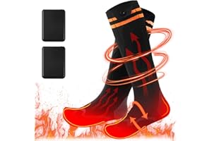 YEERAIN Calze Riscaldate, Calzini Riscaldati per Uomini e Donne, 4 Temperature Regolabili y 5000mAH Batteria, Scaldapiedi Invernale Ricaricabili Calzini Calze Riscaldate per Sport, Sci, All'aperto, Caccia