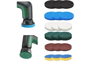 KICHICHO Pack of 18 Attachments for Bosch Universal Brush Compatible with Bosch Home/Garden6033, Bosch Cleaning Brush, 3 x (Microfibre Pad, Foam Pad, High Performance Pad, Kitchen Pad, Emery Fibre Pad,