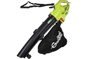 GRANDMA SHARK Laubsauger 3 in 1 3000W, Laubbläser Häcksler 270 km/h Luftgeschwindigkeit mit Große Räder, Fangsack und Schultergurt