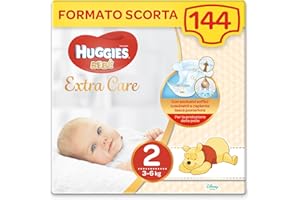 HUGGIES Bebè Extra Care Lot de 144 couches Taille 2 (3-6 kg)