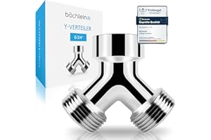 Bächlein Y-Verteiler aus Messing für den Einsatz in Haus & Garten - 2 Wege Y-Verteiler für einen G 3/4" Wasseranschluss