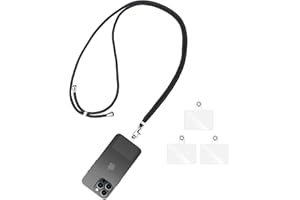 Olliwon Handykette Universal, Handyband zum Umhängen mit 3er Ersatz, Handyschnur Kompatibel mit den meisten Smartphone-Handyhüllen, Schlüsselband Lanyard Schwarz