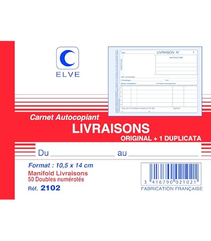 Carnet De Suivi Kilométrique Spirale A4 - 50 Feuilles Duplicata - 950 Trajets - Pour Entreprises Et Associations - 10