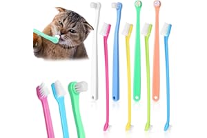 Tyqour 8 sztuk małych szczoteczek do zębów dla małych psów, kotów i kotów, mini przenośna szczoteczka do zębów dla kotów i kotów