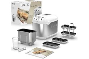 Imetec Zero-Glu Pro - Machine à Pain 1kg, Ciabatta, Petits Pains Sans Gluten, Pâte à Pizza, Gâteaux, Confitures - 20 Programm