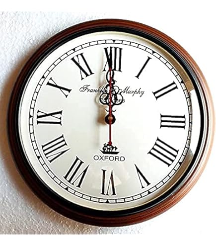 Plumeet Retro Wall Clock, 12 inch Non-Ticking Classic Silent Vintage Wall Clock, Decorative For Kitchen, Living Room and Bedroom, Roman Numerals